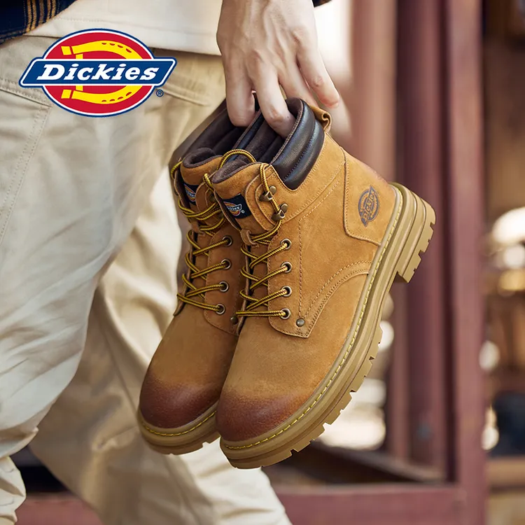 Dickies情侣款大黄靴男2025冬季休闲马丁靴高帮增高户外工装靴子