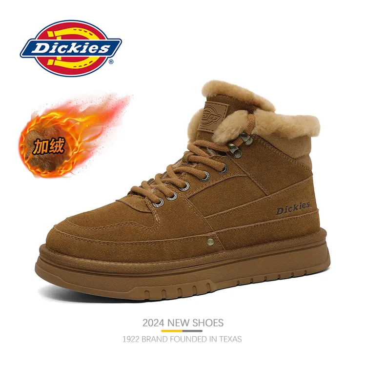 Dickies东北雪地鞋2025冬季男鞋保暖加绒舒适棉鞋男士滑雪棉靴