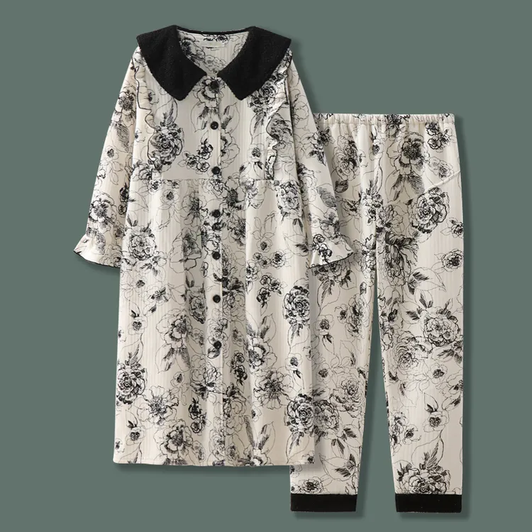 维雨【孕妇睡裙加长裤】待产裙9-10月11可外出哺乳期睡衣产后月子裙