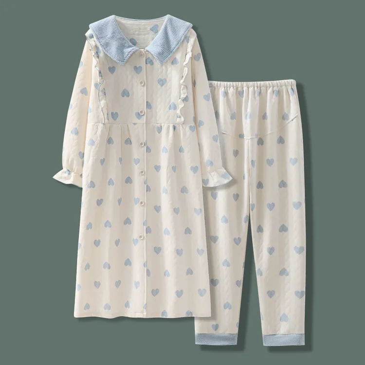 维雨【孕妇睡裙加长裤】待产裙9-10月11高级感入院生产裙产妇月子裙