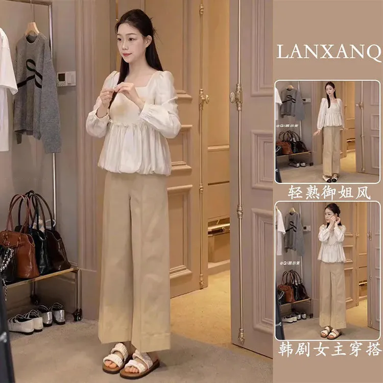 早秋装搭配一整套时尚盐系轻熟韩系氛围感韩里韩气穿搭小香风套装