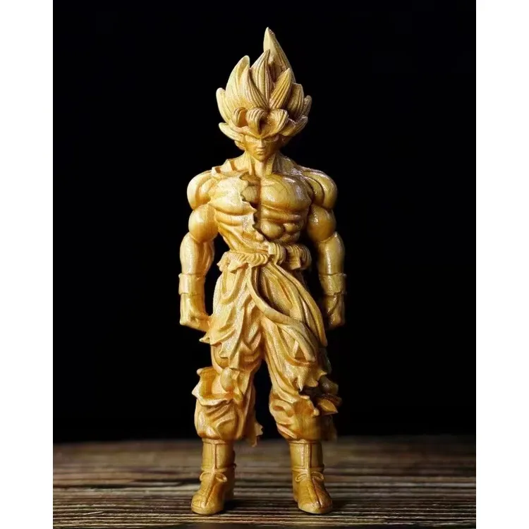 七龙珠手办超级赛亚人孙悟空雕像柏木雕模型摆件工艺品礼物周边