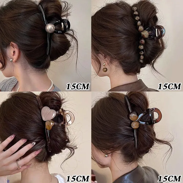 发卡新款网红高颜值鲨鱼夹后脑勺发量多夹子15cm超大号抓夹女发夹