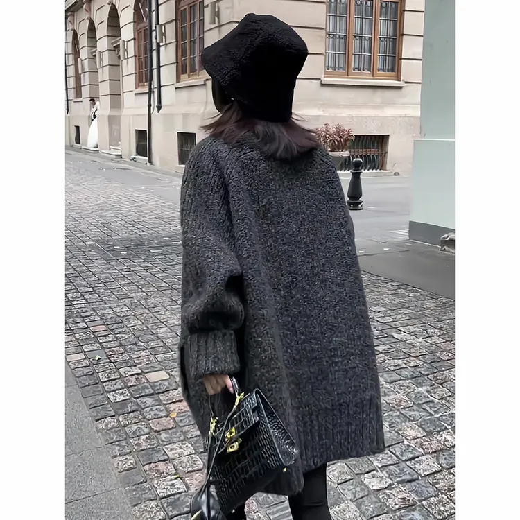 欧货重磅早秋新款女装2025灰色开衫毛衣高级感小众气质针织上衣潮