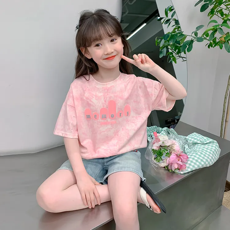 女童夏装T恤2025新款洋气女孩夏季大童短袖上衣儿童时髦半袖衣服9
