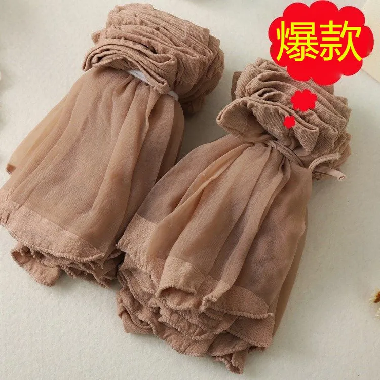 女士袜子短丝袜春夏夏季薄款防勾丝肉色超薄款蕾丝春秋短款水晶袜