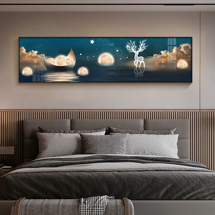 卧室床头挂画现代轻奢风格2024新款主卧装饰画房间背景墙壁上挂画