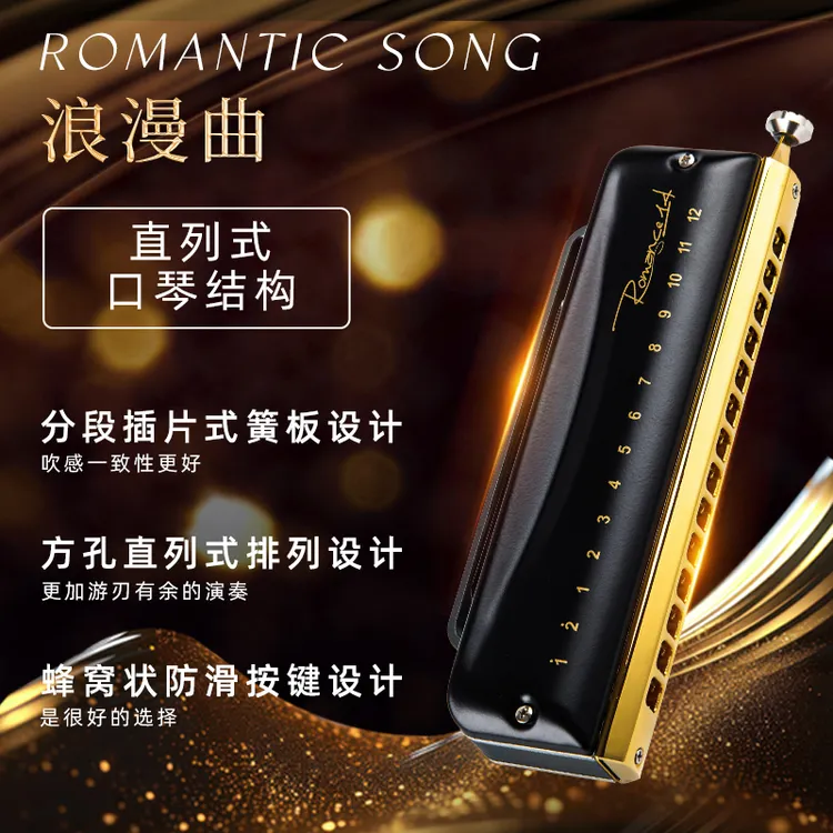 EASTTOP东方鼎专业16孔14孔浪漫曲半音阶口琴高端演奏直列式口琴