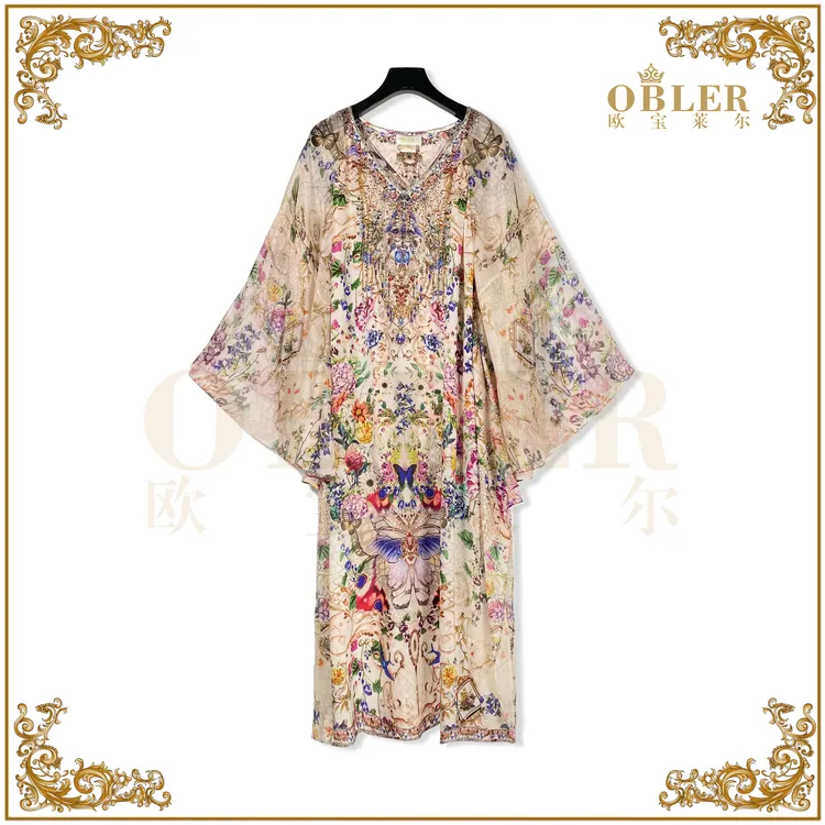 【花仙子】宝莱尔时尚气质真丝连衣裙305-24155