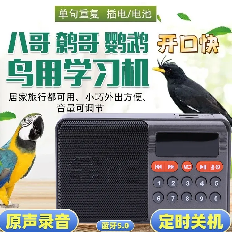 定时播放鹦鹉学说话学习机八哥鸟复读机鹩哥学舌录音器教讲话玄凤