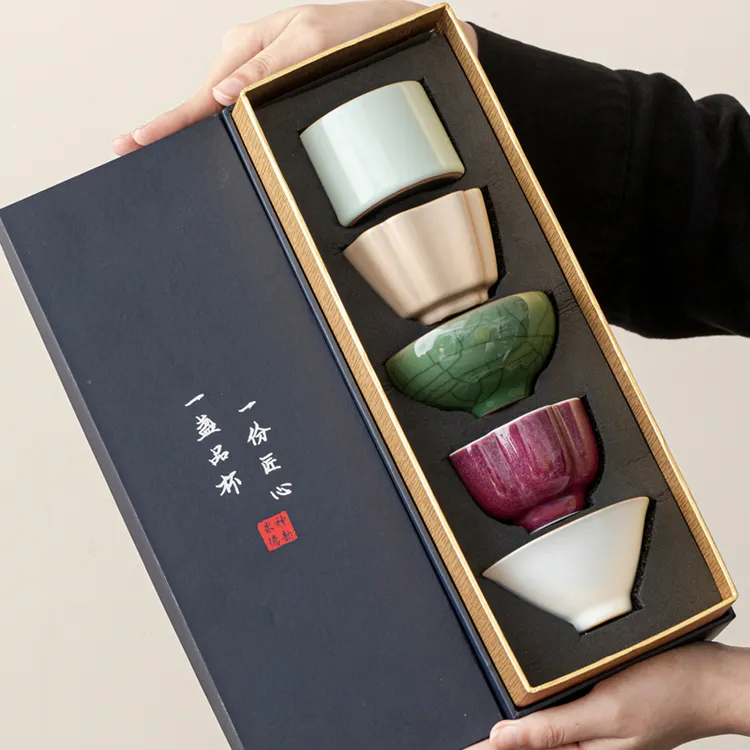 煌山五大名窑主人杯茶杯套装家用高端泡茶具个人专用教师节伴手礼