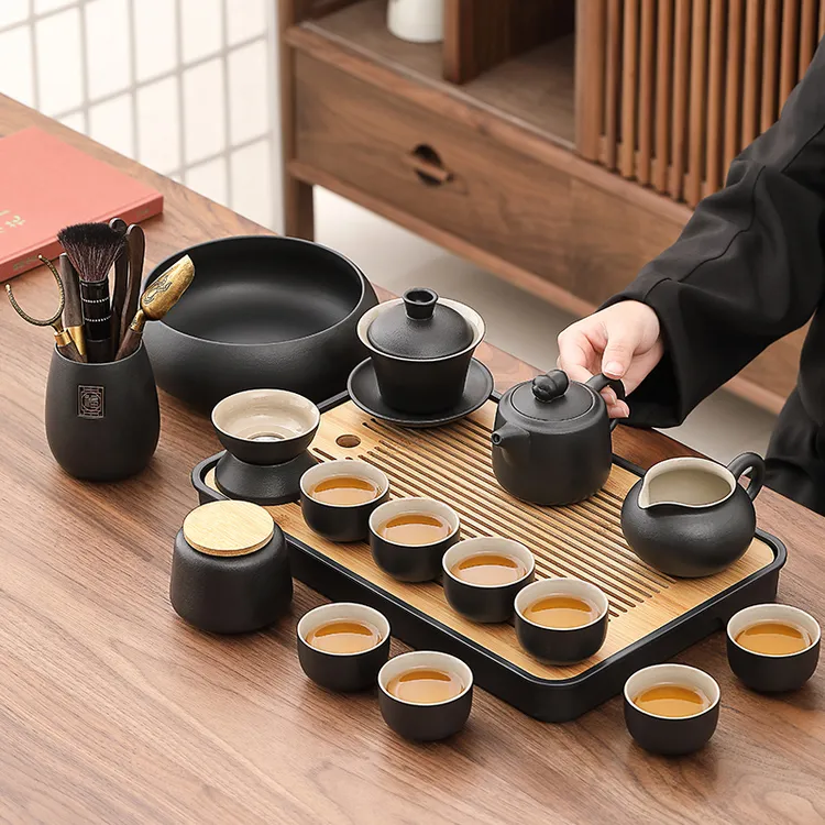 煌山陶瓷功夫茶具套装2025新款家用泡茶具泡茶壶喝茶茶杯轻奢高档