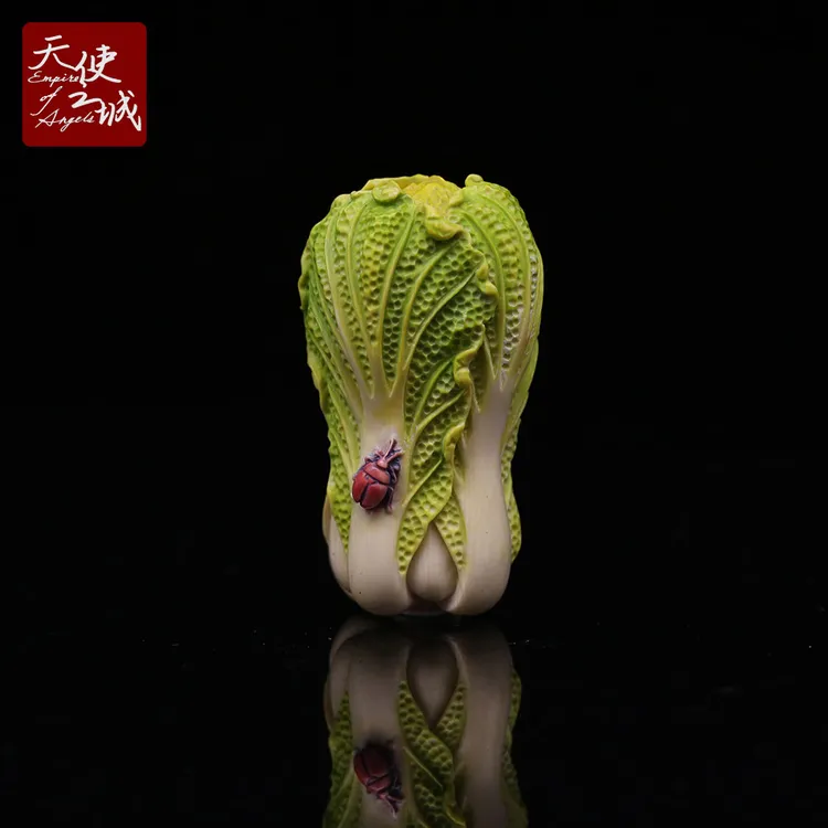 天然猛犸象牙白菜吊坠冰料精工细雕彩绘文玩百财把件高端商务礼品