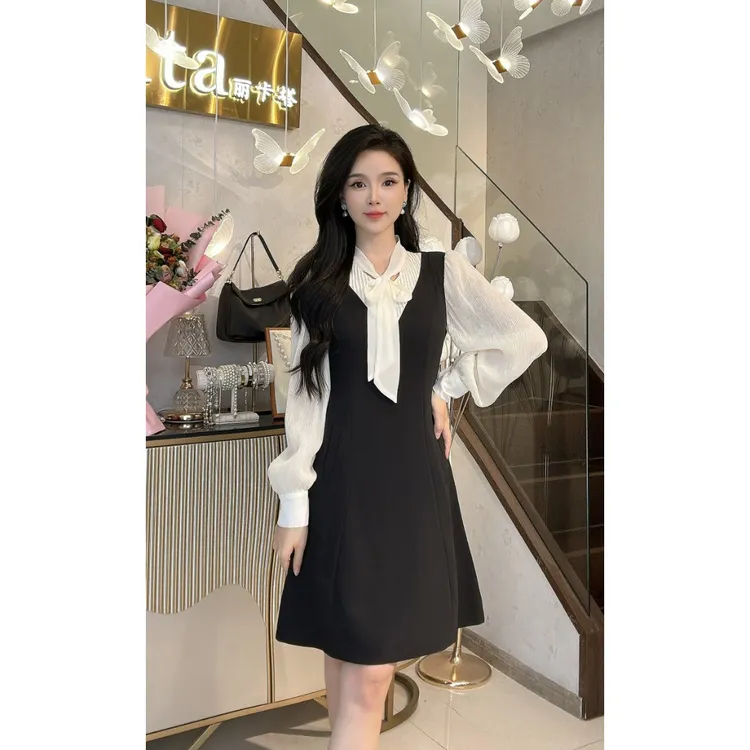 YUANBAO【轻雲-Serein】秋季气质显瘦高端长袖百搭老钱风女装连衣裙