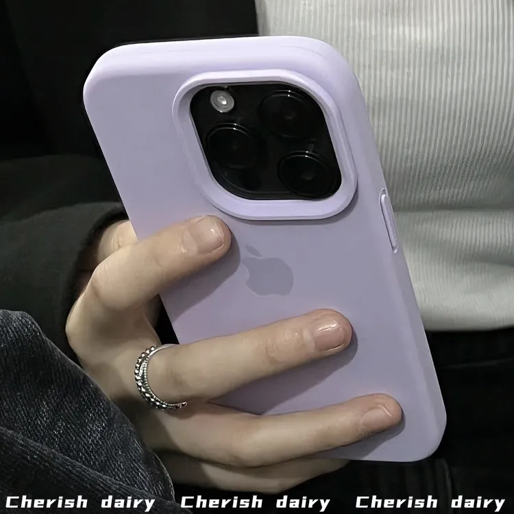 紫色iPhone15promax手机壳13液态硅胶适用苹果14pro/12保护套11