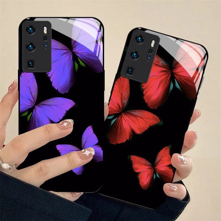 【华为P40Pro】新款手机壳蝴蝶女款网红全包防摔个性镜面时尚情侣