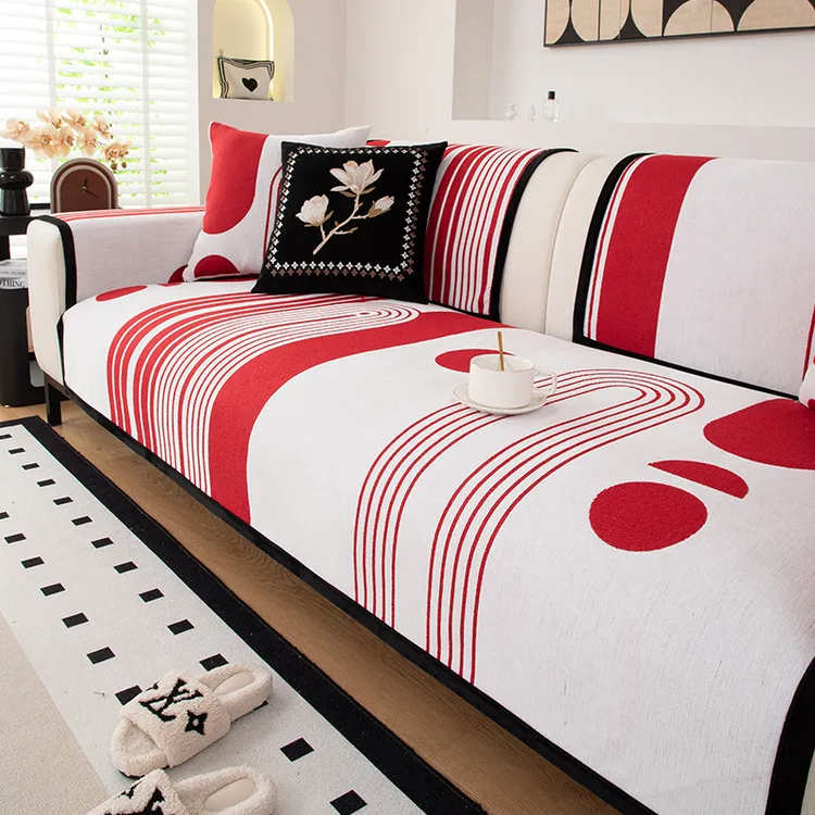 雪尼尔沙发坐垫子四季通用2025新款简约高级感沙发套罩靠背盖巾布