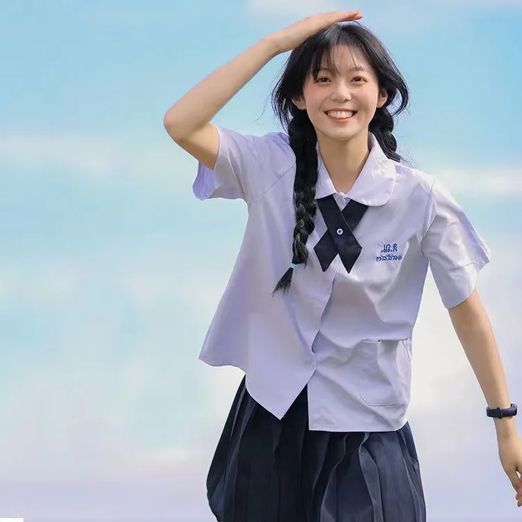 毕业班服女制服泰国娜诺禁忌jk衬衫短袖泰式校服学院风套装夏季