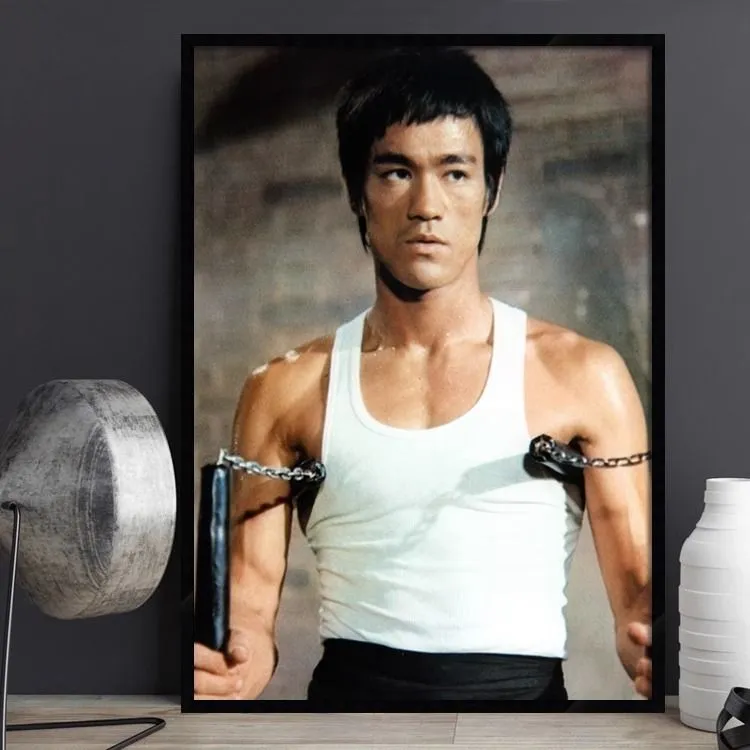 李小龙海报截拳道武术馆装饰画拳馆健身房散打拳击馆书房励志挂画