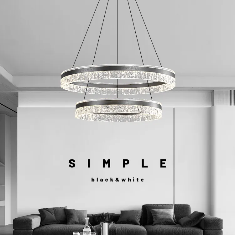 意式极简客厅吊灯2025新款高级感环形设计师意式轻奢大气餐厅灯