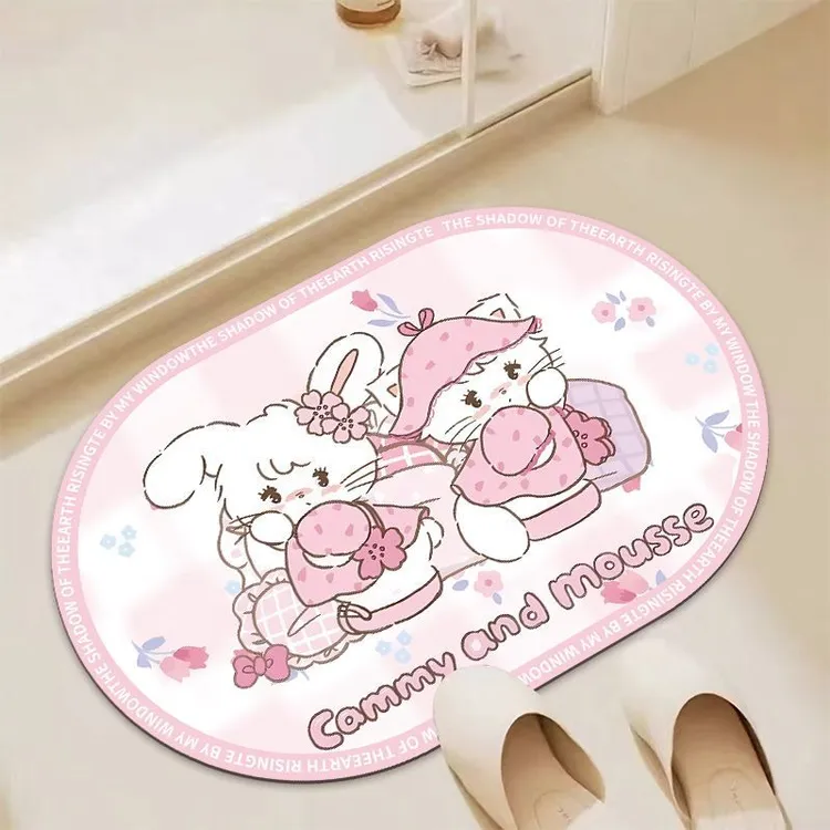 浴室地垫家用硅藻泥mikko地毯垫子防滑耐脏洗澡卫生间门口脚垫