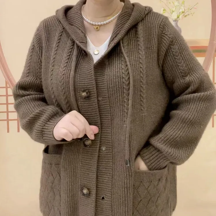 秋冬季加厚款保暖毛衣外套2025新款宽松休闲百搭减龄中老年妈妈装