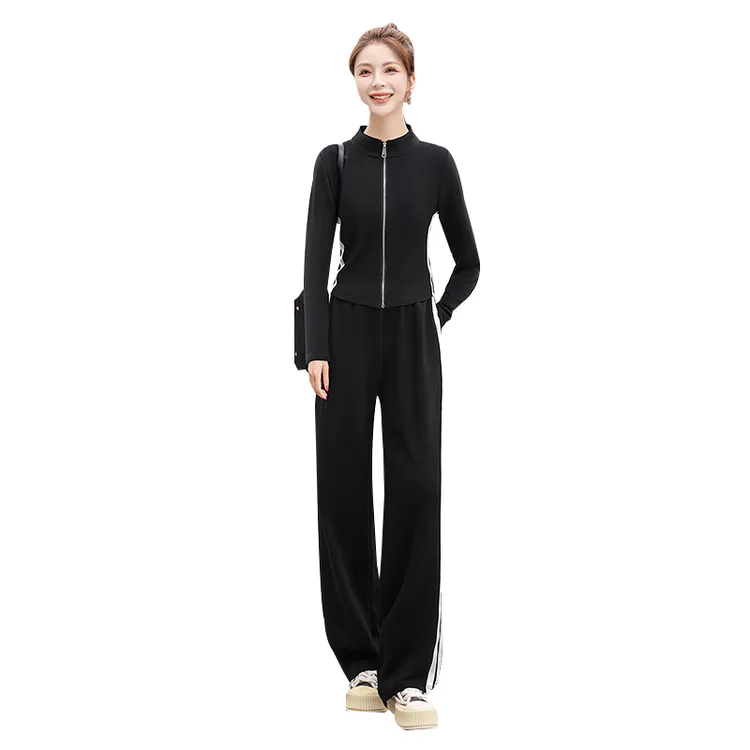 丝柏舍2025春季新款女装上衣搭休闲裤两件套运动套装S43B6922N