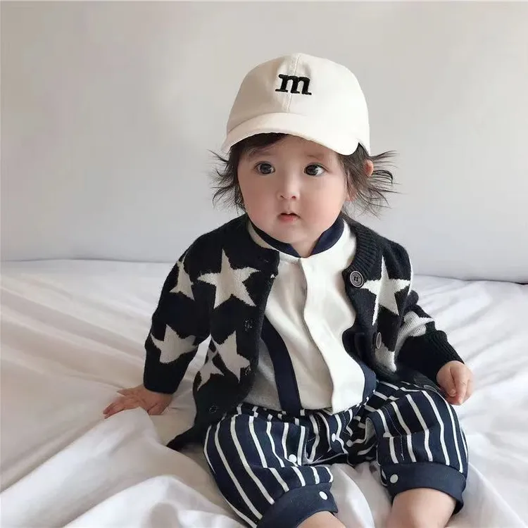 婴儿衣服秋冬韩国女童男童宝宝韩版毛衣外套周岁百日针织开衫上衣