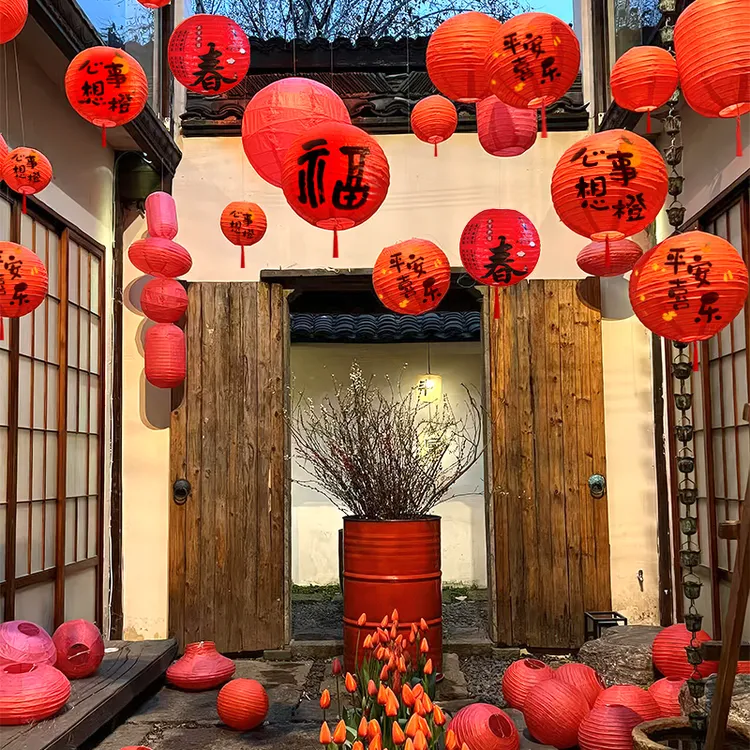 甜福迹新年福字红灯笼挂饰新款发光宫灯春节过年灯笼挂饰氛围灯笼