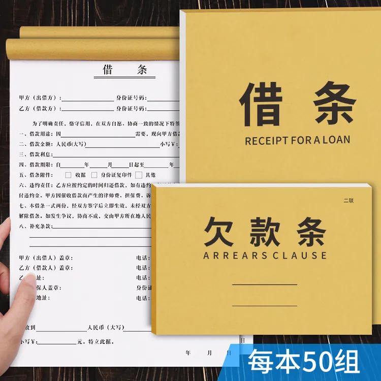 【2025新版 借条欠款条】借款借钱借支单民间借据单欠条欠款单二联
