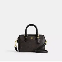 【鑫鑫专属】COACH/蔻驰MiniRowan系列黑棕色单肩斜挎包手提包斜挎包斜挎包女
