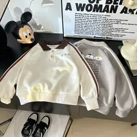 儿童秋季长袖POLO衫棉质韩版上衣男女童卡通翻领衫中大童