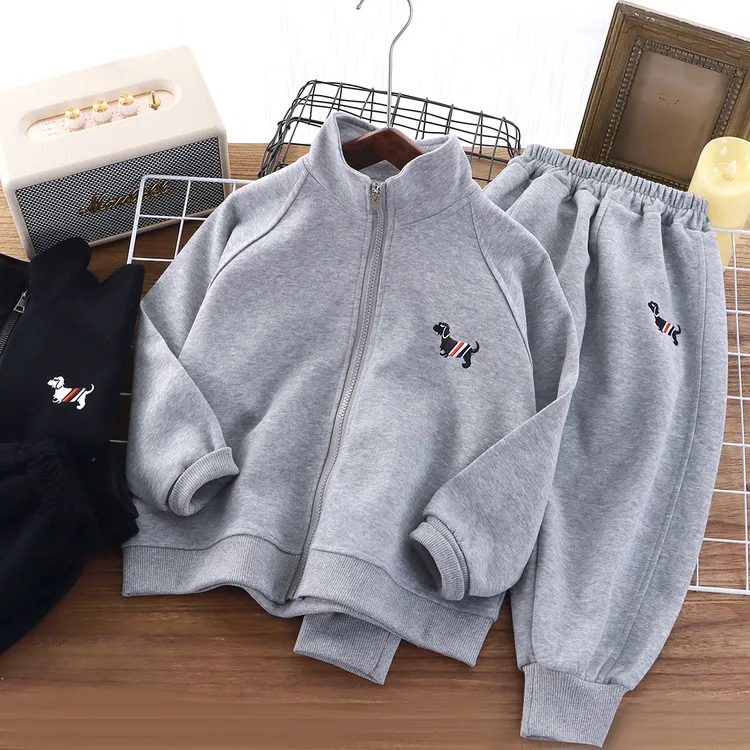 【A类】春秋季儿童休闲运动套装棉质开衫外套刺绣男女童套装5825