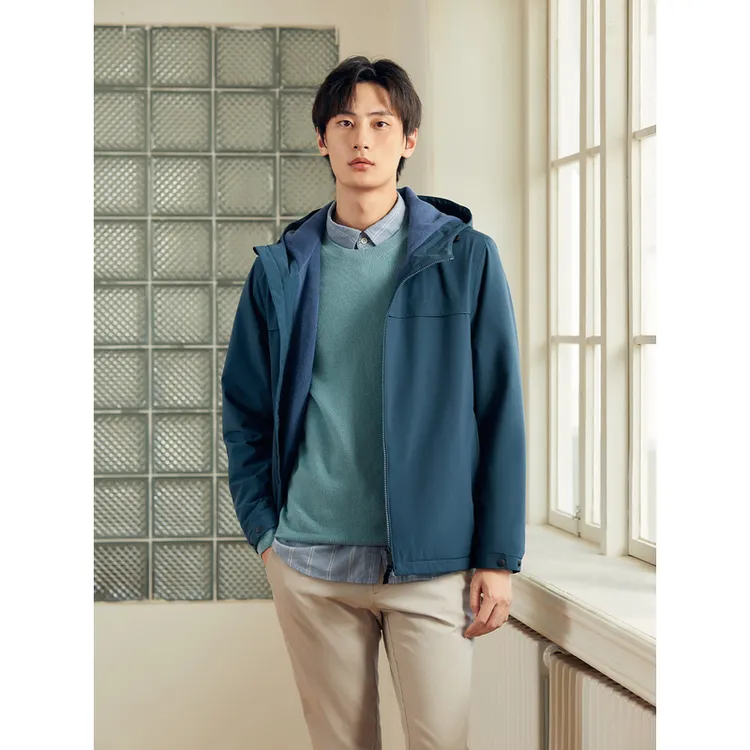 BEANPOLE秋冬夹克 男士内里摇粒绒夹克保暖连帽外套BC3X38Z04