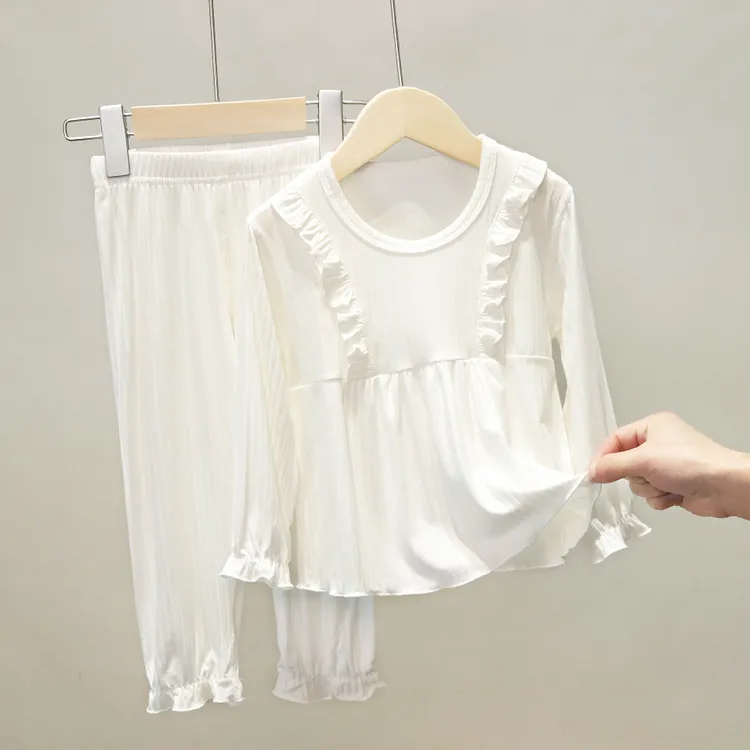 Q 812395 女童睡衣套装莫代尔冰丝空调家居服薄款夏季儿童网红