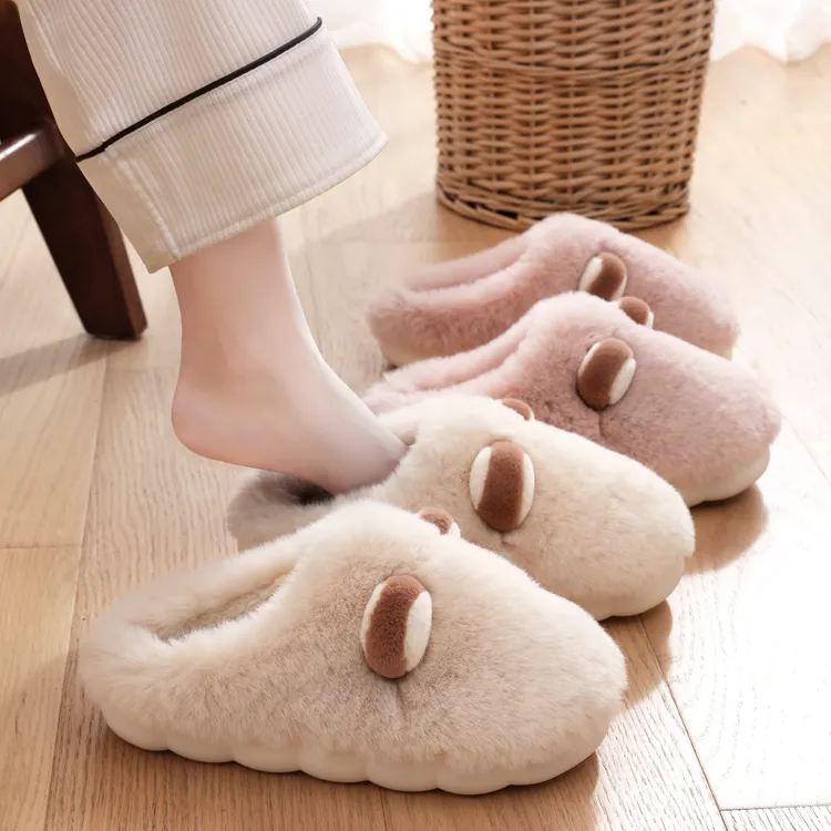 棉拖鞋女士冬季保暖2025新款室内居家居可爱加绒毛毛拖鞋女款冬天