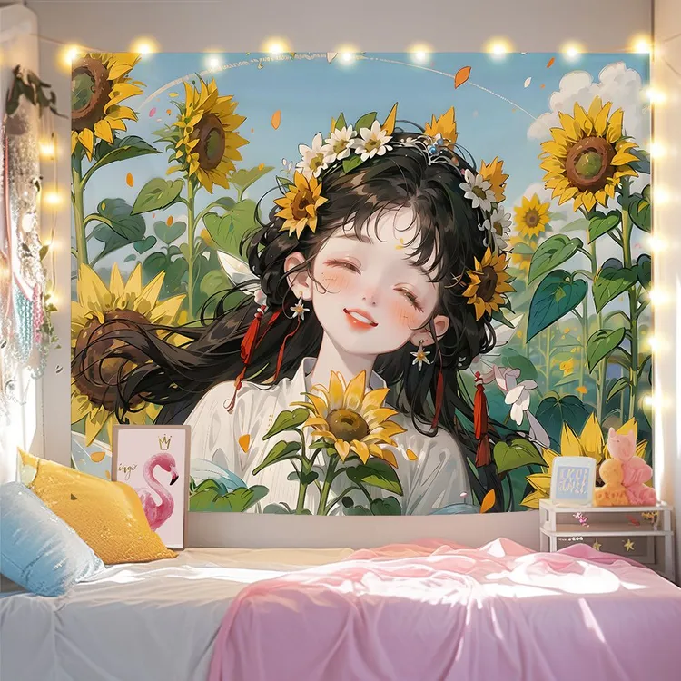 少女ins可爱宿舍卧室床头装饰布置墙布挂布墙布背景墙背景墙挂布