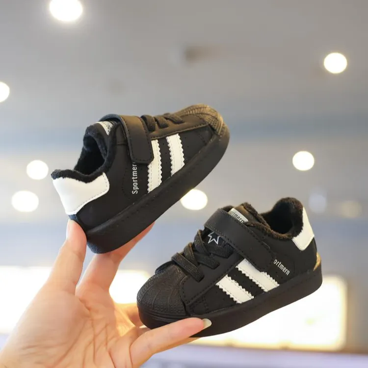 婴儿贝壳鞋秋冬款男童板鞋软底防滑学步鞋婴儿鞋1-3岁幼儿园单鞋