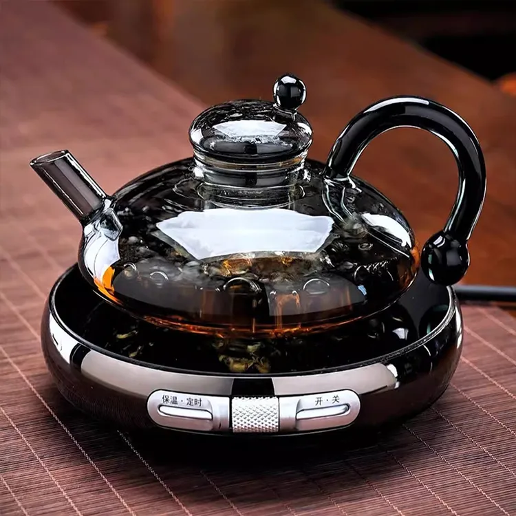 北欧轻奢大肚福鼠壶电陶炉家用保温煮茶器耐热加厚养生壶烧水壶