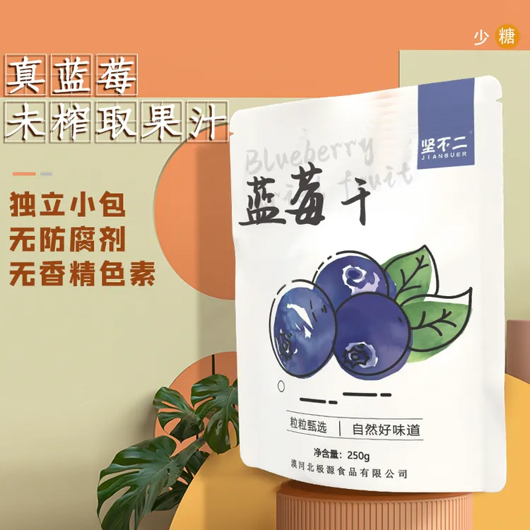坚不二大兴安岭养殖蓝莓干漠河北极村独立小包烘焙原料250g