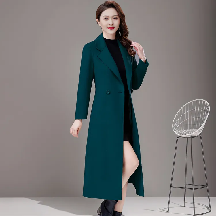 新款气质高档中长款羊毛大衣女洋气爆款冬季修身时尚羊毛呢外套