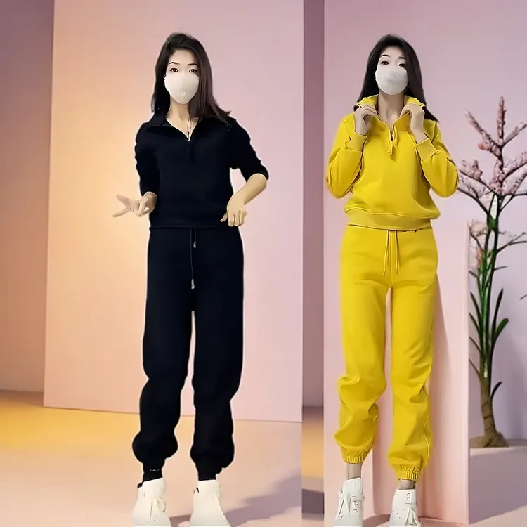 时尚气质运动卫衣套装女2024秋冬新款洋气显瘦休闲减龄网红两件套
