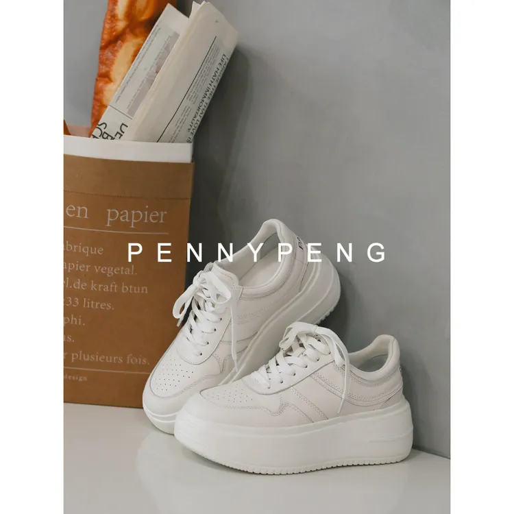 PENNY PENG悦步早春时髦红人舒适新款ins风百搭厚底百搭小白鞋