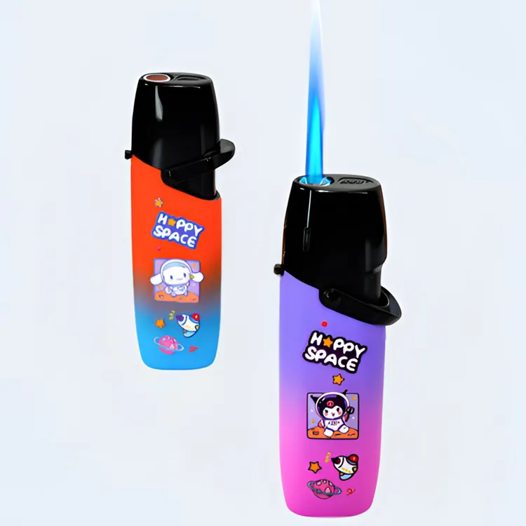 草莓熊充气打火机防风蓝色火焰可爱创意打火机网红防风打火机精致
