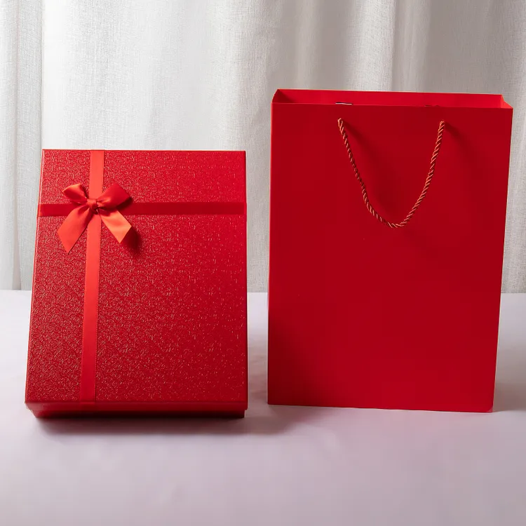 新年礼盒空盒结婚伴手礼红色礼盒装睡衣礼品盒包装衣服礼盒空盒子