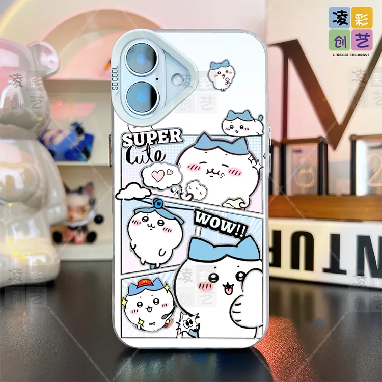 38好物节凌彩创艺适用苹果华为小米可爱吉伊小八大孔IMD彩银壳