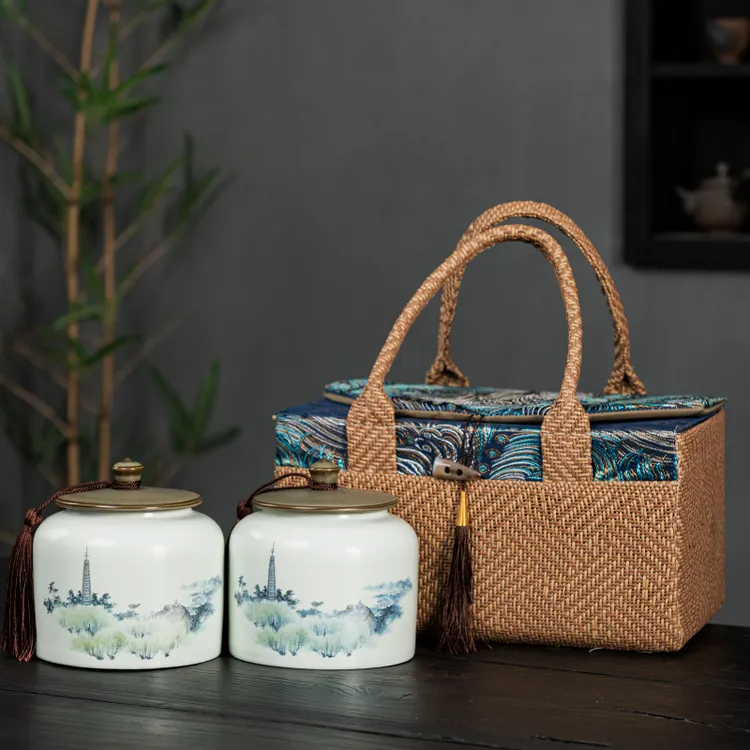 茶叶罐礼盒包装空礼盒陶瓷密封罐防潮普洱红茶绿茶中式茶盒伴手礼