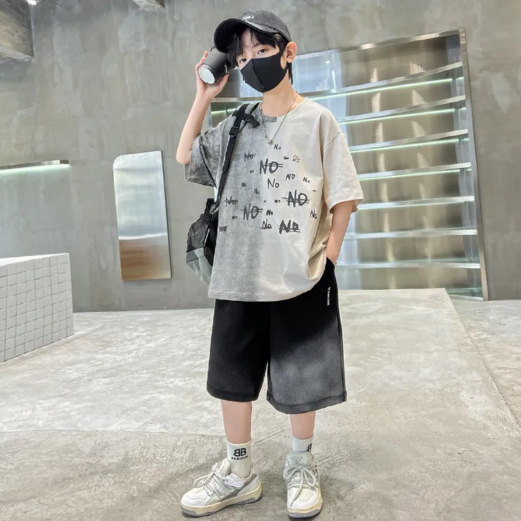 男童夏装套装酷帅气2024新款儿童装中大童夏季短袖短裤两件套12岁