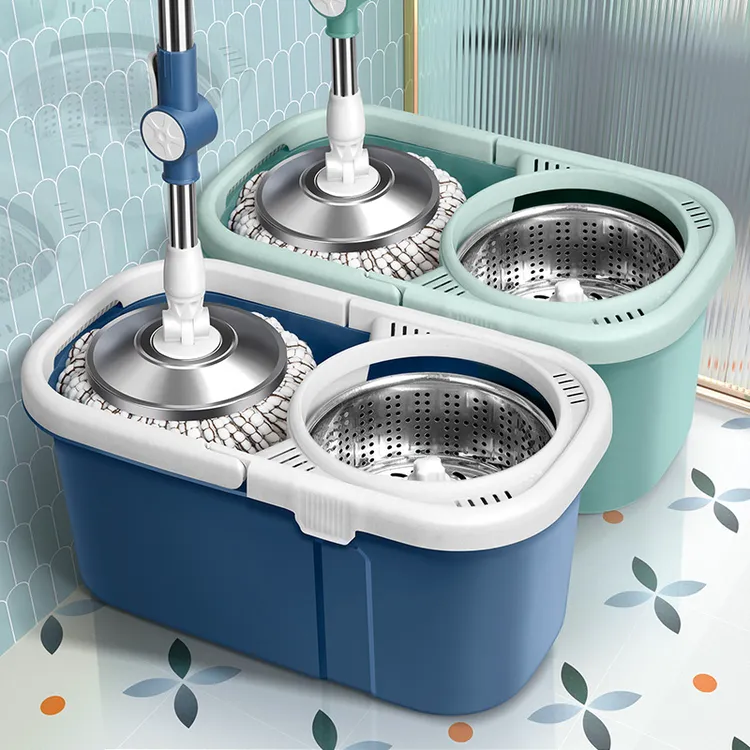 加厚双驱动免手洗懒人干湿两用旋转拖把桶甩干墩布家用拖布一拖净