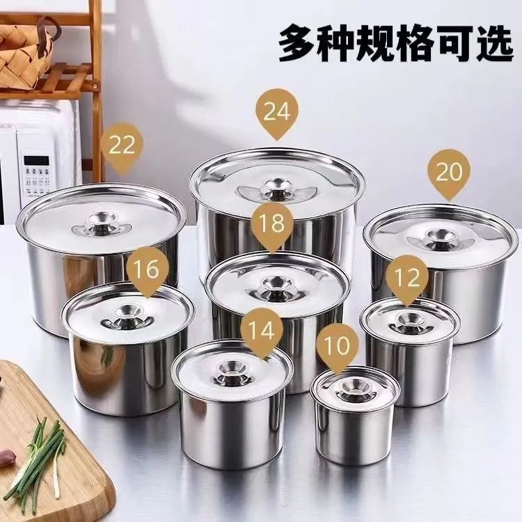 不锈钢调料罐味盅辣椒油盆带盖家用商用厨房用具烧烤调味盒一体